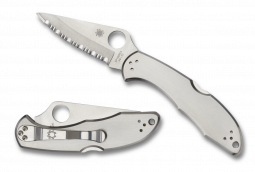 Spyderco Knives Delica 4 Lockback Stainless Steel Serrated VG-10 Blade C11S