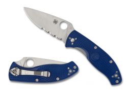 Spyderco Knives Tenacious Liner Lock Blue FRN CombinationEdge S35VN C122PSBL