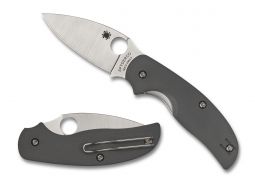 Spyderco Knives Sage 1 Liner Lock Cool Gray G10 PlainEdge Maxamet Steel C123GPGY