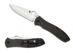 Spyderco Knives Bradley Folder 2 Liner Lock Black Carbon Fiber M4 Steel C134CFP2