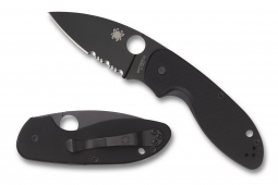 Spyderco Knives Efficient Liner Lock Black G-10 Serrated Stainless C216GPSBBK