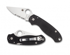 Spyderco Knives Para 3 Compression Lock Black G10 Stainless C223GPS Pocket Knife