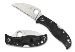 Spyderco Knives RockJumper Lockback Black FRN Serrated VG-10 Stainless C254SBK