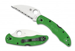 Spyderco Knives Salt 2 Wharncliffe Lockback Green FRN Serrated LC200N C88FSWCGR2