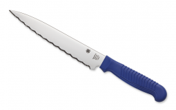 Spyderco Knives Utility Kitchen Knife Cutlery Blue Serrated Stainless K04SBL