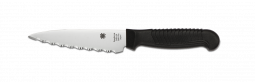Spyderco Knives Utility Kitchen Knife Cutlery Black Serrated Stainless K05SBK