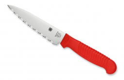 Spyderco Knives Utility Kitchen Knife Cutlery Red Serrated Stainless K05SRD