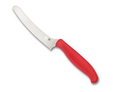 Spyderco Knives Z-Cut Kitchen Knife Red PlainEdge Stainless Round Tip K13PRD