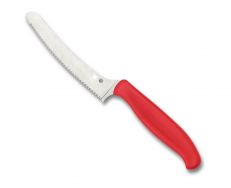 Spyderco Knives Z-Cut Kitchen Knife Red BD1N Serrated Stainless Round Tip K13SRD