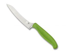 Spyderco Knives Z-Cut Kitchen Knife Cutlery Green PlainEdge Stainless K14PGN