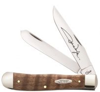 Case xx Knives John Wayne Trapper Curly Oak Wood Stainless Pocket Knife 10703