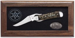 Case xx U.S. Army Russlock Knife Display Set Natural Bone Stainless Pocket 15031