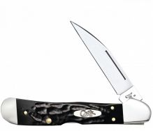 Case xx Knives Copperlock Rough Black Delrin Series Stainless Pocket Knife 18233