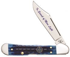 Case xx Knives Masonic Mini Copperlock Gift Tin Jigged Blue Bone Freemason 25531