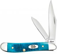 Case xx Knives Peanut Sawcut Caribbean Blue Bone Stainless Pocket Knife 25596
