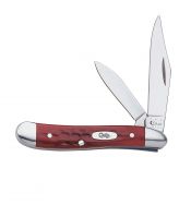 Case xx Peanut Knife Pocket Worn Jigged Old Red Bone Handle Stainless 00781