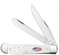 Case xx Knives Trapper Stars & Stripes Rough White 14100 Stainless Pocket Knife