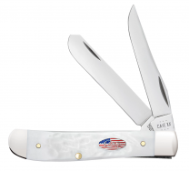 Case xx Knives Mini Trapper Stars & Stripes Rough White 14101 Pocket Knife