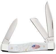 Case xx Knives Medium Stockman Stars & Stripes Rough White 14102 Pocket Knife