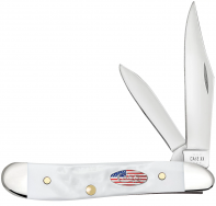 Case xx Knives Peanut Stars & Stripes Rough White 14105 Stainless Pocket Knife