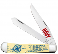 Case XX Knives U.S. Navy Trapper Yellow Synthetic 17728 Stainless Pocket Knife