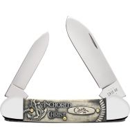 Case XX Knives "Anchored in Christ" Canoe 224352 Natural Bone Steel Pocket Knife