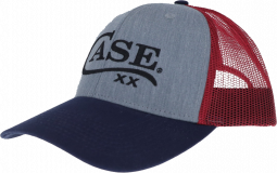 Case XX Knives Navy Logo Gray Red Mesh Ball Cap Adjustable Hat 250746