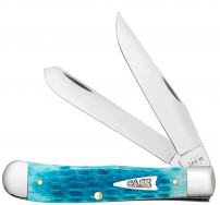 Case xx Knives Trapper Jigged Sky Blue Bone 50640 Stainless Pocket Knife
