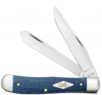 Case xx Knives Trapper Blue Denim Canvas Laminate 60510 Stainless Pocket Knife