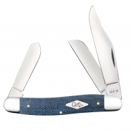 Case xx Knives Stockman Blue Denim Canvas Laminate 60513 Stainless Pocket Knife