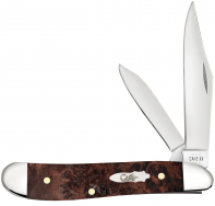 Case XX Knives Peanut Brown Maple Burl Wood 64059 Stainless Steel Pocket Knife