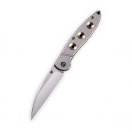 WE Knife Schism Frame Lock 908A Knife CPM S35VN Stainless Gray Golden Titanium