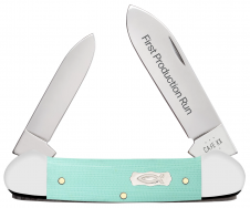 Case XX Knives First Run Canoe Seafoam G-10 95813 Stainless 1/250 Pocket Knife
