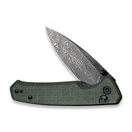 Civivi Knives Altus Button Lock C20076-DS1 Damascus Steel Green Micarta