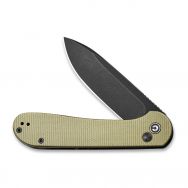 Civivi Knives Elementum Button Lock C2103B Black 14C28N Stainless Olive Micarta