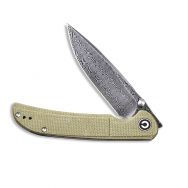 Civivi Knives Imperium Liner Lock C2107DS-2 Damascus Steel Olive Micarta