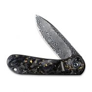 Civivi Knives Elementum C907C-DS1 Damascus Steel Carbon Fiber Golden Shred