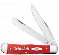 Case xx Knives Trapper Grandpa Dark Red Bone 10433 Stainless Pocket Knife