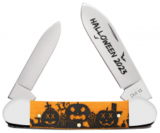 Case XX 2023 Halloween Canoe 10626 Persimmon Orange Bone Stainless Pocket Knife