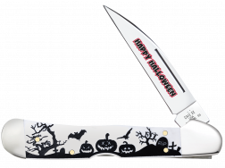 Case xx Happy Halloween Copperlock White Synthetic 10641 Stainless Knife
