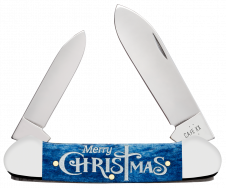 Case xx Knives Canoe Merry Christmas Navy Blue Bone 10644 Stainless Pocket Knife
