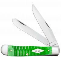 Case xx Knives Trapper Gator Jig Bright Green Bone 11440 Stainless Pocket Knife