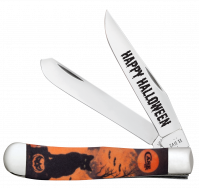 Case xx Knives Trapper Orange Black Cat Halloween 13365 Stainless Pocket Knife