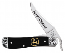 Case xx Knives John Deere Russlock 15788 Black Delrin Stainless Pocket Knife