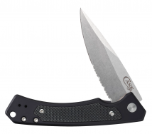 Case xx Marilla Frame Lock 25878 Black Aluminum S35VN Stainless Serrated Knife
