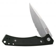Case xx Marilla Frame Lock 25879 Green Aluminum S35VN Stainless Serrated Knife