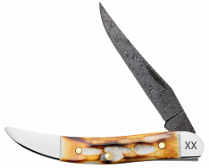 Case xx Knives Texas Toothpick Burnt Natural Bone 27236 Damascus Pocket Knife