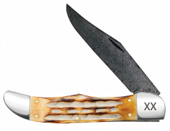 Case xx Knives Folding Hunter Burnt Natural Bone 27237 Damascus Pocket Knife