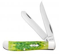 Case xx Knives Mini Trapper Jigged Green Apple Bone 27861 Stainless Pocket Knife