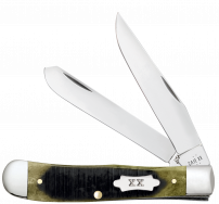 Case xx Knives Trapper Sawcut Olive Green Bone 39230 Stainless Pocket Knife